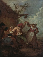 Jean Antoine Watteau  - Bilder Gemälde - Bauerntanz