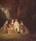 Jean Antoine Watteau  - paintings - Pierrot content