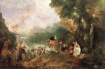 Jean Antoine Watteau  - Peintures - L'Embarquement pour Cythère