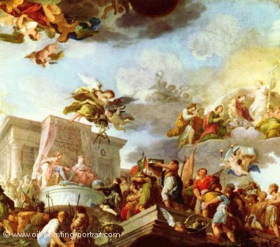 Christoph Columbus praesentiert den Katholischen Majestaeten die Welt