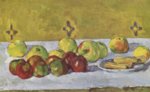 Paul Cezanne  - paintings - Stillleben mit Aepfeln und Biskuits