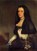 Diego Velazquez - Peintures - Portrait d'une dame avec éventail