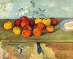 Paul Cezanne  - Peintures - Nature morte aux pommes et gâteaux