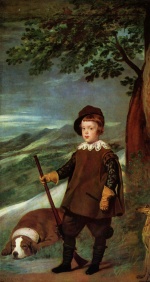 Diego Vélasquez  - Peintures - Portrait du prince Baltasar Carlos en chasseur