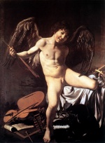 Michelangelo Caravaggio - Peintures - Amour victorieux