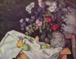 Paul Cezanne  - Peintures - Nature morte avec fleurs et fruits