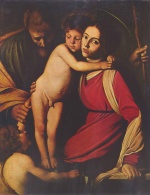 Michelangelo Caravaggio - paintings - Heilige Familie mit Johannes dem Taeufer
