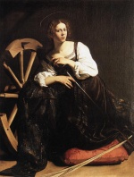 Michelangelo Caravaggio - Peintures - Sainte Catherine d'Alexandrie