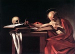 Michelangelo Caravaggio - paintings - Heiliger Hieronymus beim Schreiben