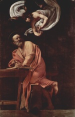 Michelangelo Caravaggio - Peintures - Saint Matthieu et l'ange