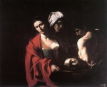 Michelangelo Caravaggio  - Peintures - Salomé avec la tête de Jean-Baptiste