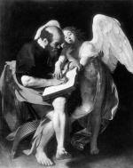 Michelangelo Caravaggio  - Peintures - Saint Matthieu avec un ange