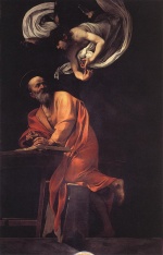 Michelangelo Caravaggio  - paintings - Die Inspiration des Heiligen Matthew