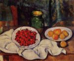 Paul Cezanne  - paintings - Stillleben mit Kirschen und Pfirsichen