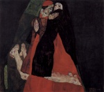 Egon Schiele - Peintures - Cardinal et Nonne (Embrassade)