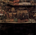 Egon Schiele - Bilder Gemälde - Kleinstadt