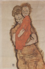 Egon Schiele  - Bilder Gemälde - Mutter und Kind