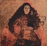 Egon Schiele  - paintings - Portrait der Trude Engel