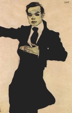 Egon Schiele  - Peintures - Portrait de Max Oppenheimer