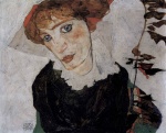 Egon Schiele  - paintings - Portrait von Wally
