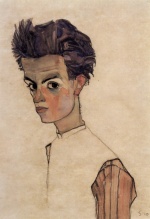 Egon Schiele  - Peintures - Autoportrait