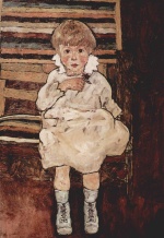 Egon Schiele  - paintings - Sitzendes Kind
