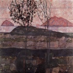 Egon Schiele  - Bilder Gemälde - Untergehende Sonne