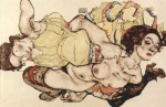 Egon Schiele  - Peintures - Femme appuyée en arrière