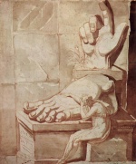 Johann Heinrich Füssli - Peintures - L'artiste au désespoir devant la grandeur des ruines antiques