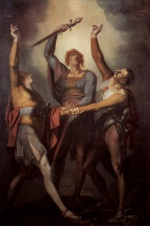 Johann Heinrich Fuessli - paintings - Die Drei Eidgenossen beim Schwur auf den Ruetli (Ruetlischwur)