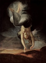 Johann Heinrich Füssli - paintings - Die Elfenkoenigin Titiana findet am Strand den Zaubering