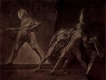 Johann Heinrich Fuessli - paintings - Hamlet, Horatio und Marcellus und der Geist des toten Vaters