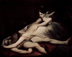 Johann Heinrich Füssli - paintings - Kriemhild wirft sich auf den toten Siegfried