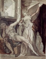 Johann Heinrich Fuessli - paintings - Kriemhild zeigt Gunther im Gefaengnis den Nibelungenring