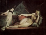 Johann Heinrich Füssli  - Peintures - Nu féminin allongé et femme au piano