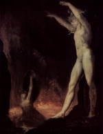 Johann Heinrich Füssli  - Bilder Gemälde - Satanischer Aufruf an den Belzebub im Höllenfeuer