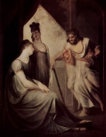 Johann Heinrich Füssli  - Bilder Gemälde - Thetis bittet Hephaistos für ihren Sohn Achilles eine Rüstung zu schmieden