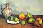Paul Cézanne  - Peintures - Nature morte, carafe et fruits