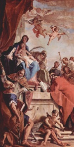 Sebastiano Ricci - Peintures - Madone avec des Saints