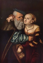 Lucas Cranach - Peintures - Le vieil homme amoureux