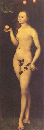 Lucas Cranach - Peintures - Eve