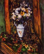 Paul Cezanne  - Peintures - Nature morte, vase avec des fleurs