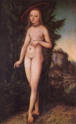 Lucas Cranach  - paintings - Venus Standing in a Landscape