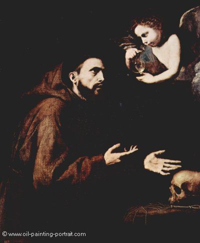 Der Heilige Franz von Assisi und der Engel mit der Wasserflasche