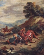 Eugène Delacroix - Peintures - La mort de Lara