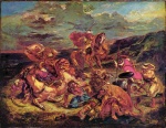 Eugene Delacroix - paintings - Loewenjagd