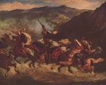 Eugène Delacroix - Peintures - Cavalcade marocaine