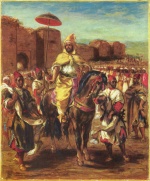 Eugene Delacroix - paintings - The Sultan of Marocco and his Entourage