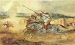 Eugene Delacroix - paintings - Pulverspiel vor den Toren von Meknes