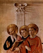 Fra Angelico - Peintures - Évangéliste Jean, Thomas d'Aquin, le martyr Laurent